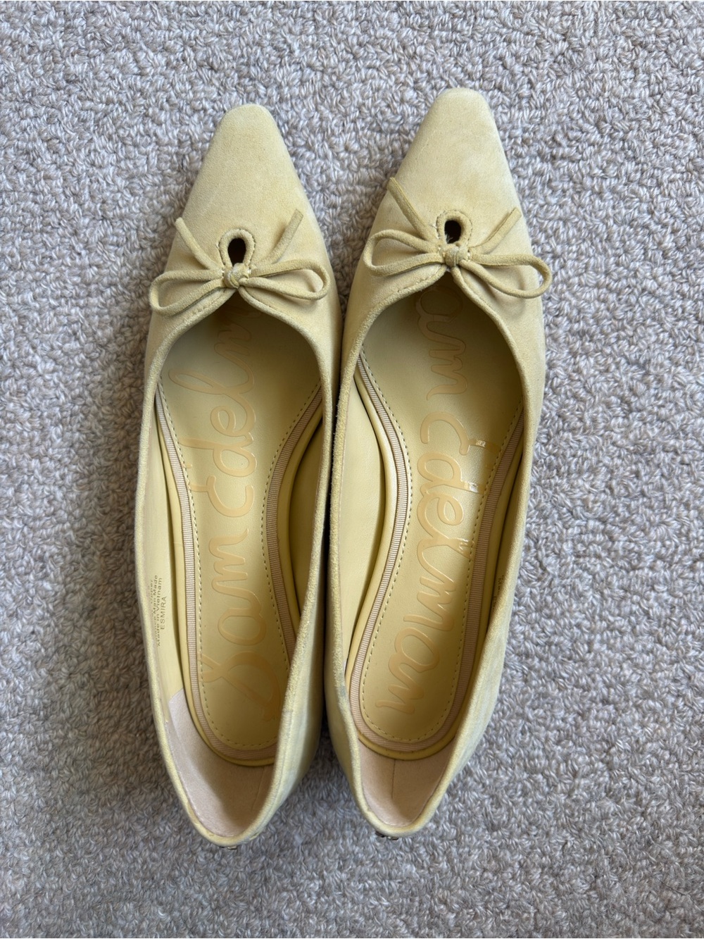 Sam Edelman Classic Pointed Toe Bow Flats - yellow - Picture 2 of 7